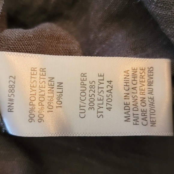 Max Studio olive green zip up shirt jacket women's top linen blend - Picture 7 of 10